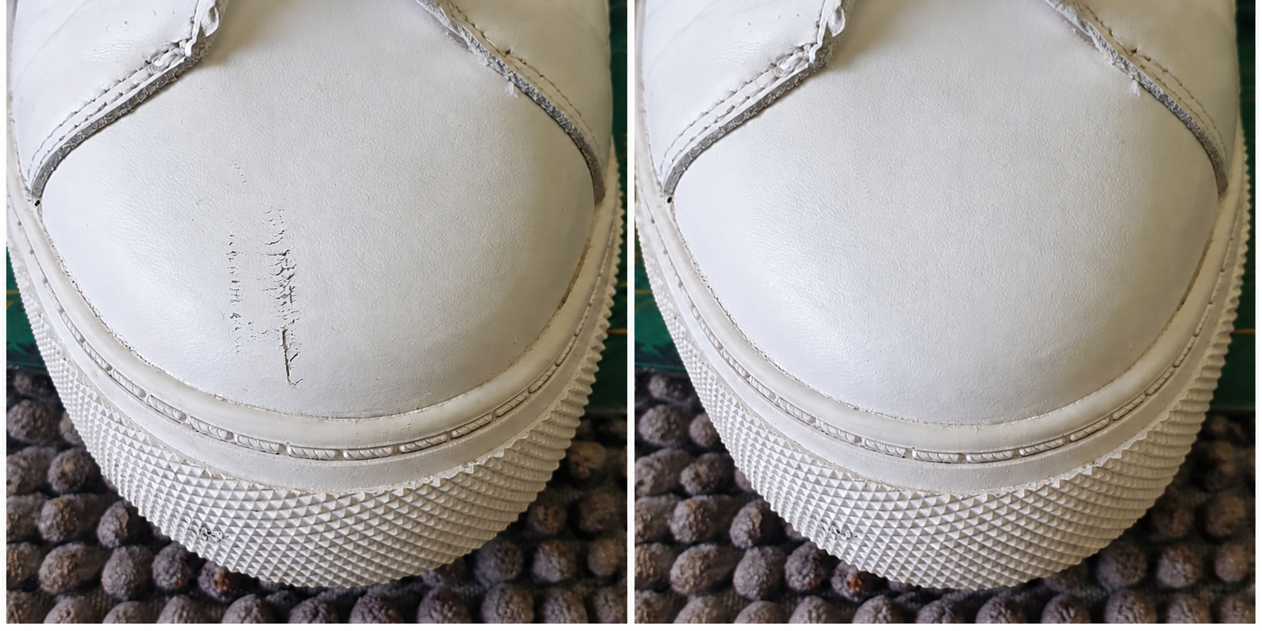 White Leather Sneakers - Leather Crack Repair